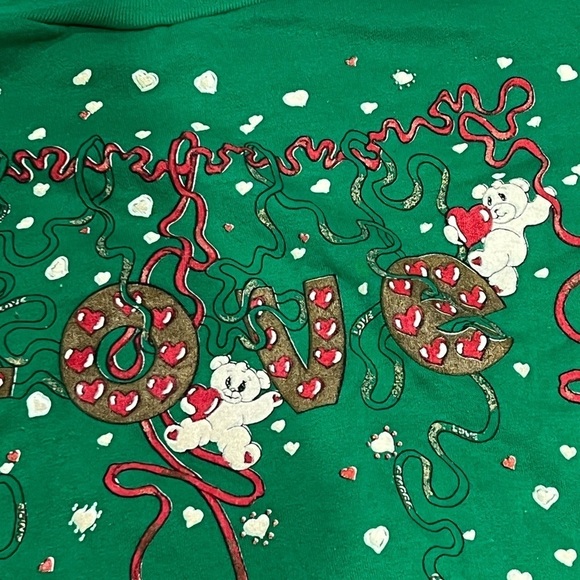 Vintage Christmas Bear Holiday Xmas Ugly Sweater Party 1980s Sweatshirt - Picture 8 of 8